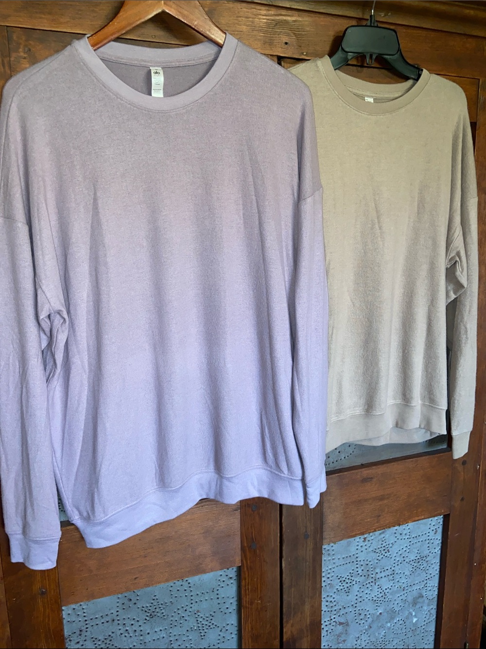 Alo Yoga Lot of two Soho Pullover Long Sleeves Purple Brown Size M